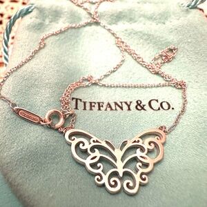 Tiffany & Co. Enchant Filigree Butterfly Pendant Necklace Sterling Silver 16"